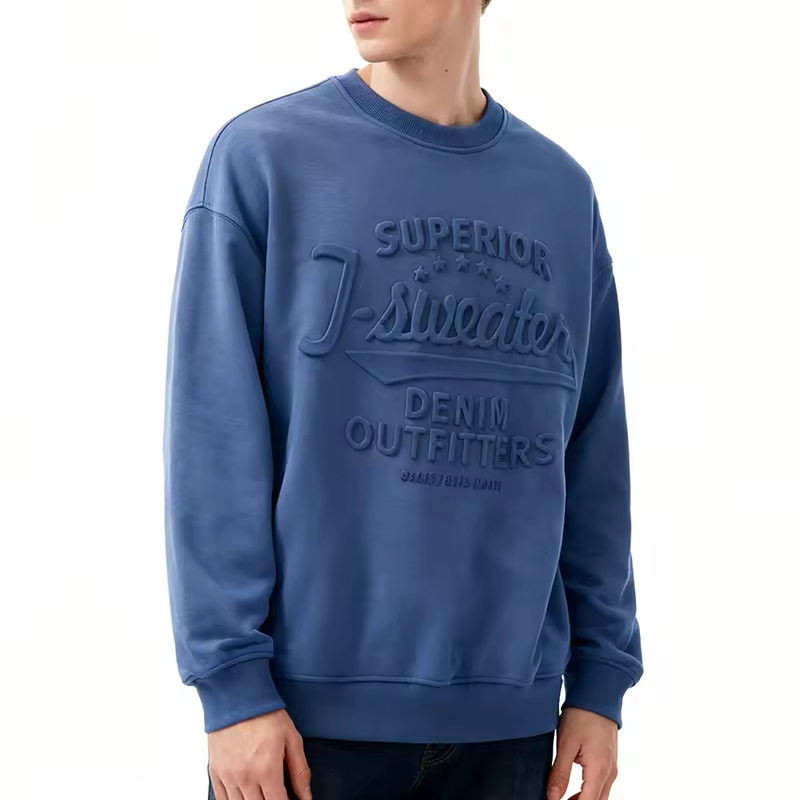 Embossed Oversized Crewneck Sweatshirt