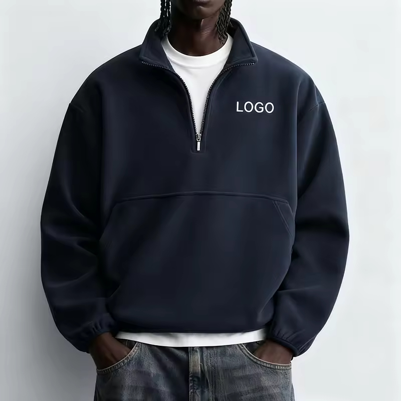 Streetwear Oversized Half Zip Sweatshirt