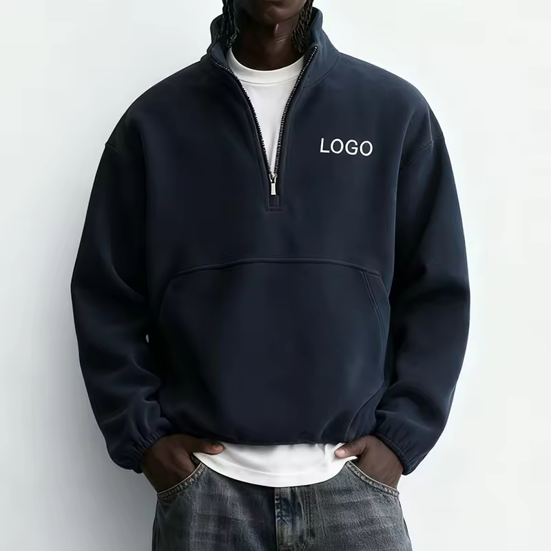 Streetwear Oversized Half Zip Sweatshirt