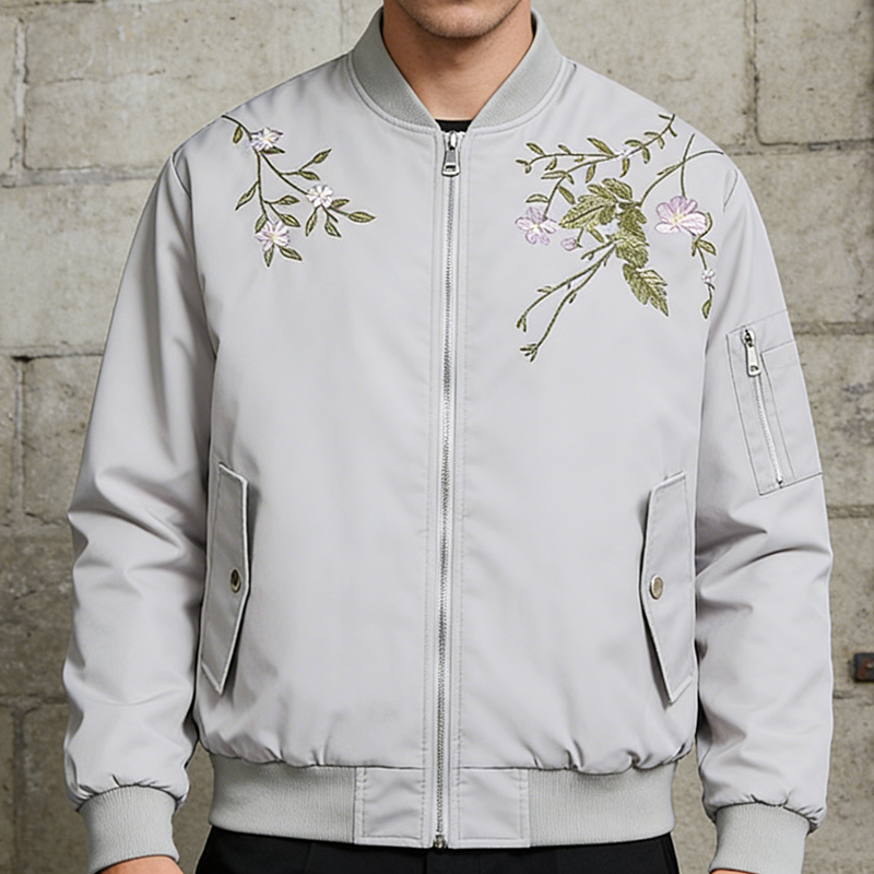 Embroidery Bomber Jacket