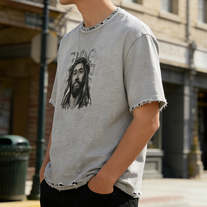 Graphic Distressed T Shirt