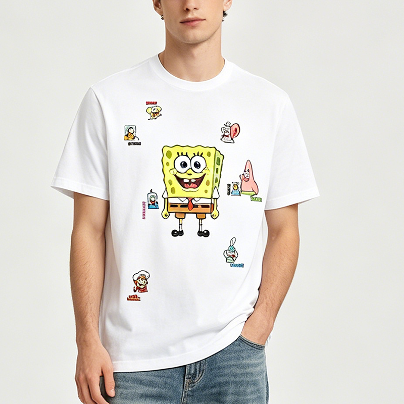 Cartoon collage printed Tshirt