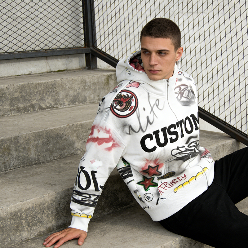 Graphic Zip up Men Hoodies