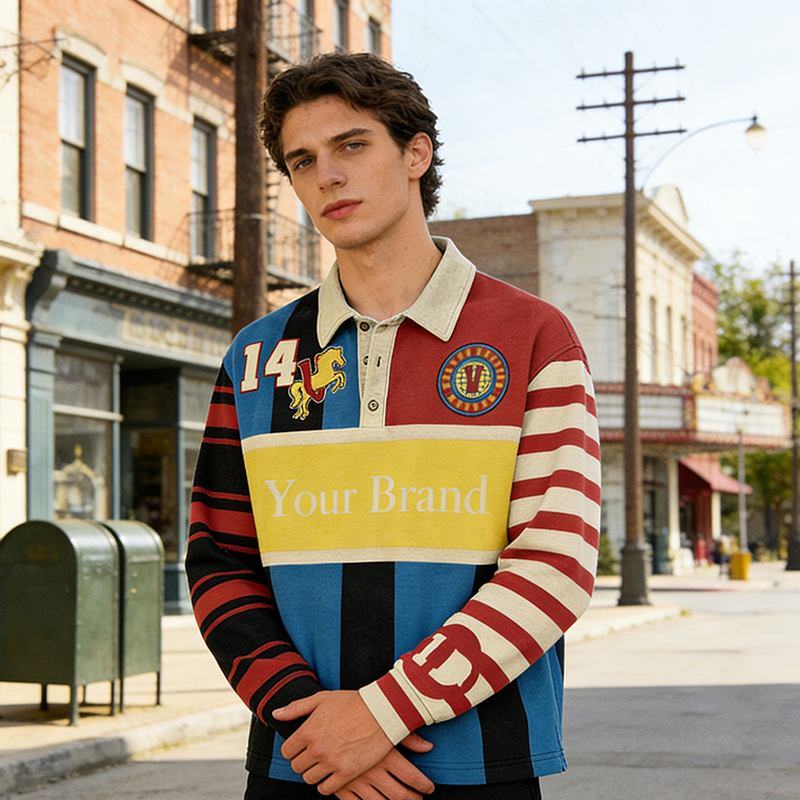 Stripe Rugby Polo Shirt
