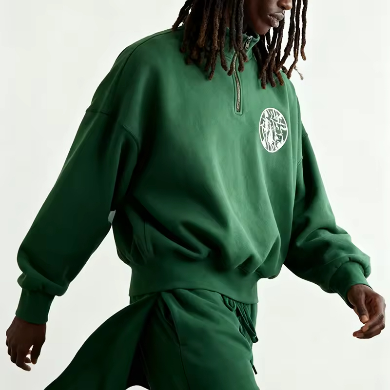 Oversized Half Zip Sweatsh