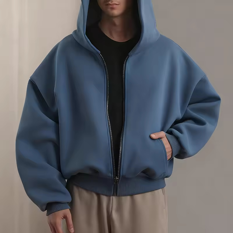 Oversized Heavyweight Plain zip hoodie