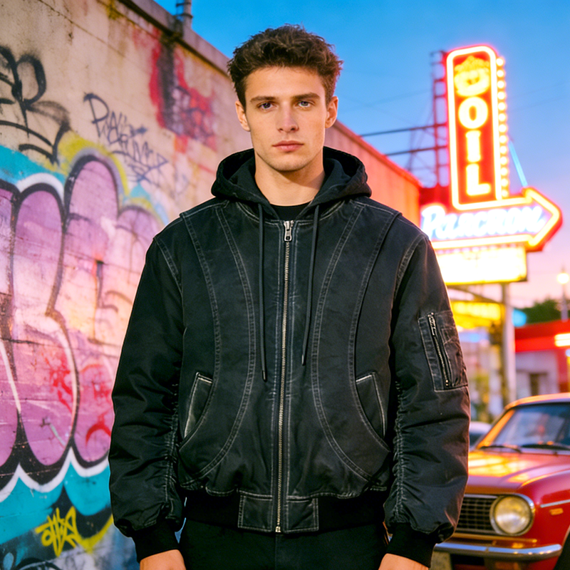 Hooded Bomber Jacket