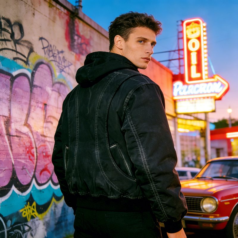 Hooded Bomber Jacket