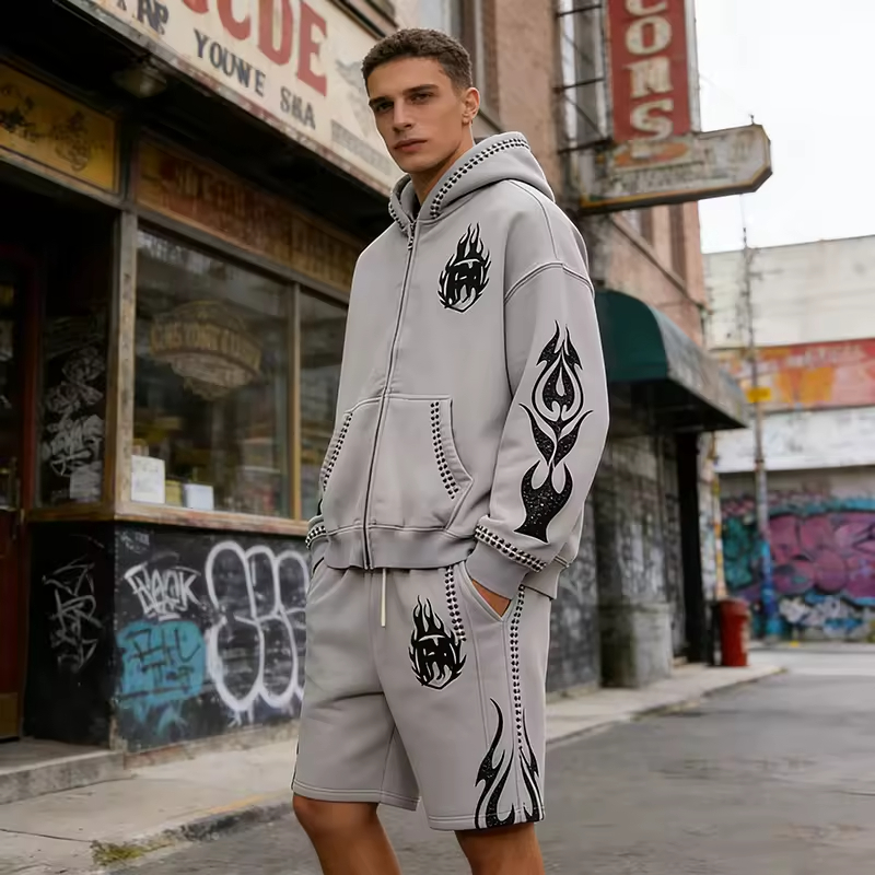 Hoodie and Short Set Tracksuit