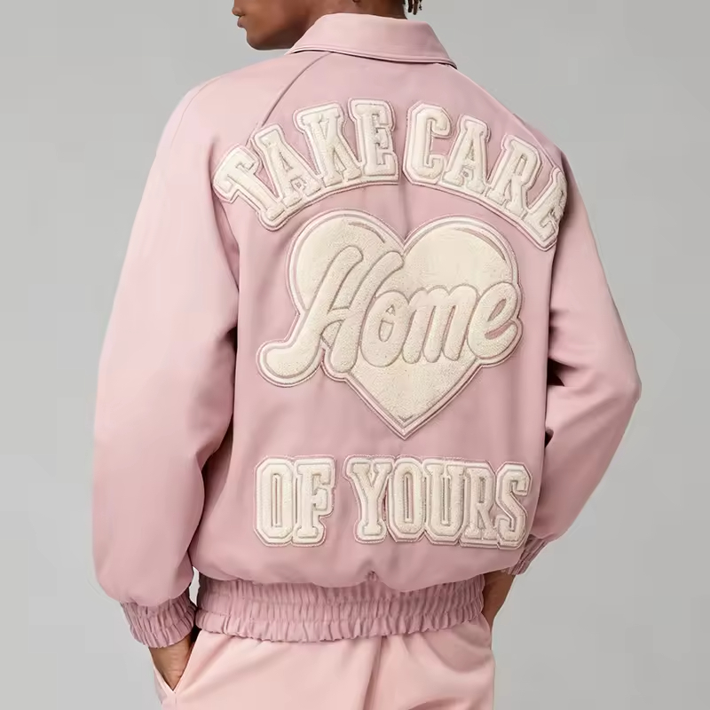 Retro College Chenille Patch Varsity Jacket