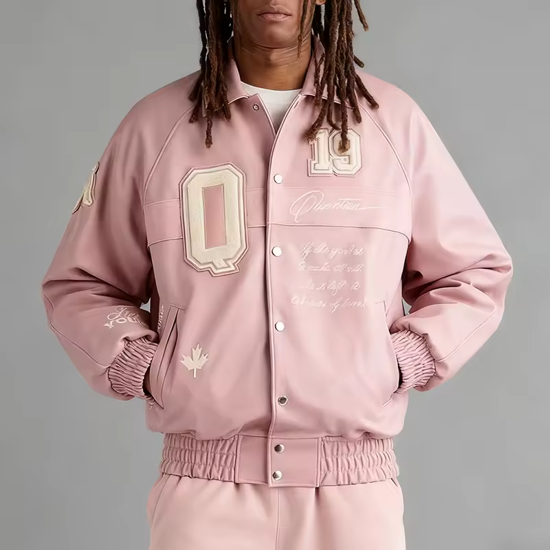 Retro College Chenille Patch Varsity Jacket