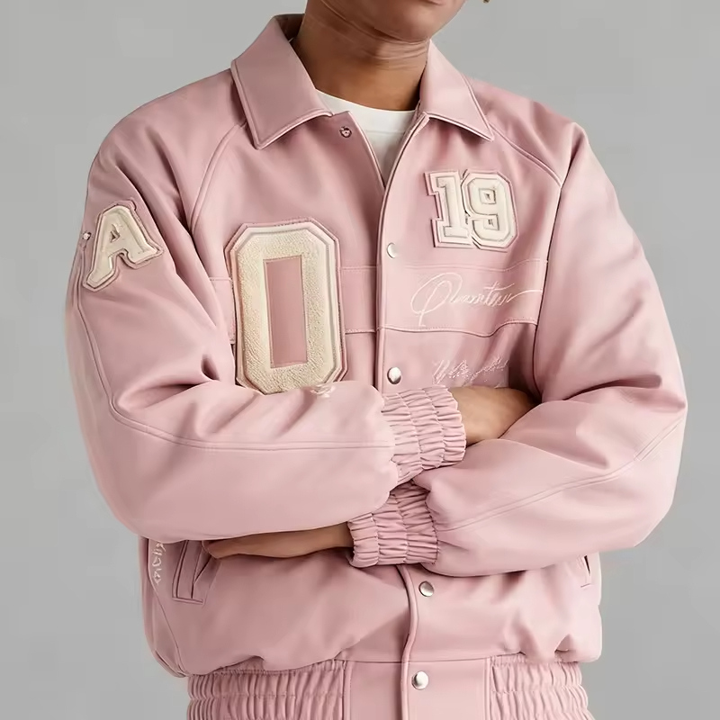Retro College Chenille Patch Varsity Jacket