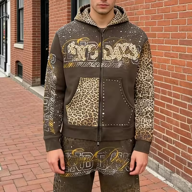 Leopard Printed Tracksuit