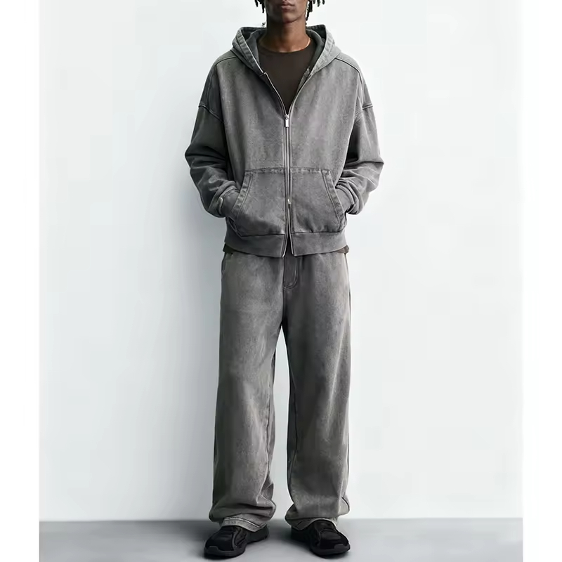 Streetwear Washed Tracksuit Set