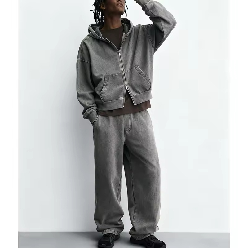 Streetwear Washed Tracksuit Set