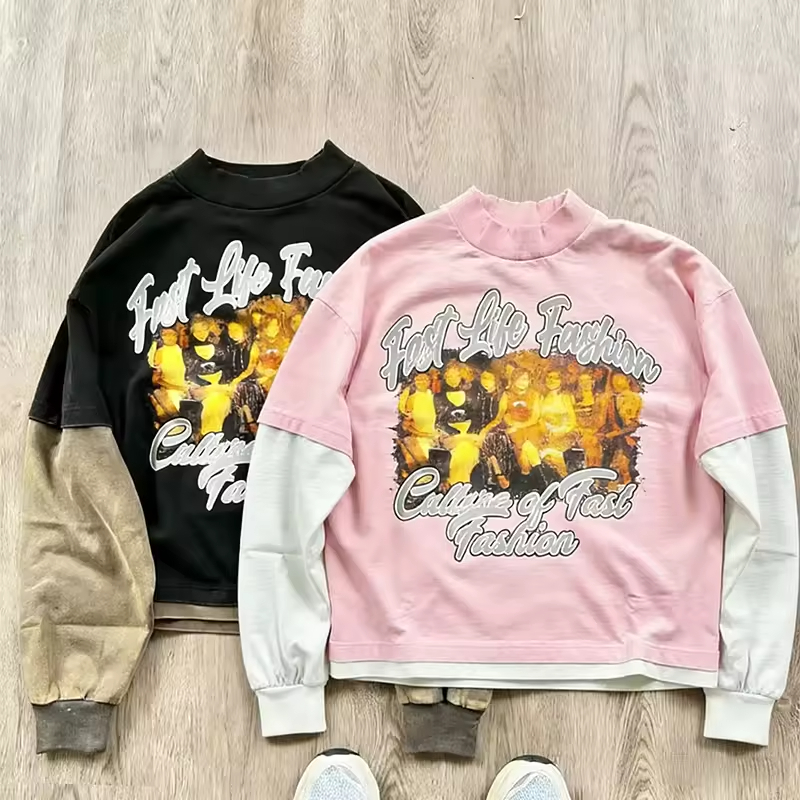 Long Sleeve Mock Neck T-Shirts