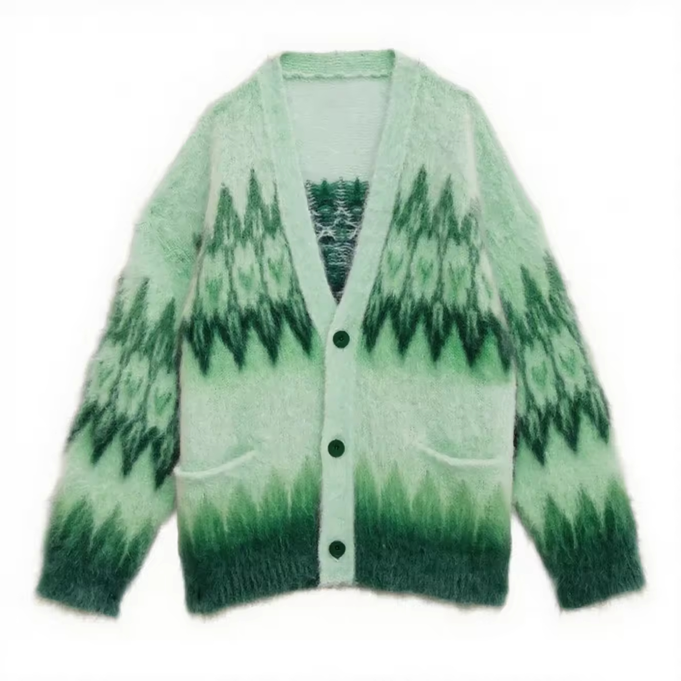 Mohair Cardigan Sweater Men