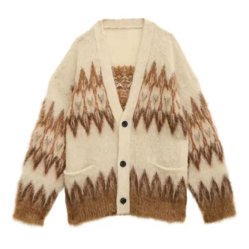 Mohair Cardigan Sweater Men
