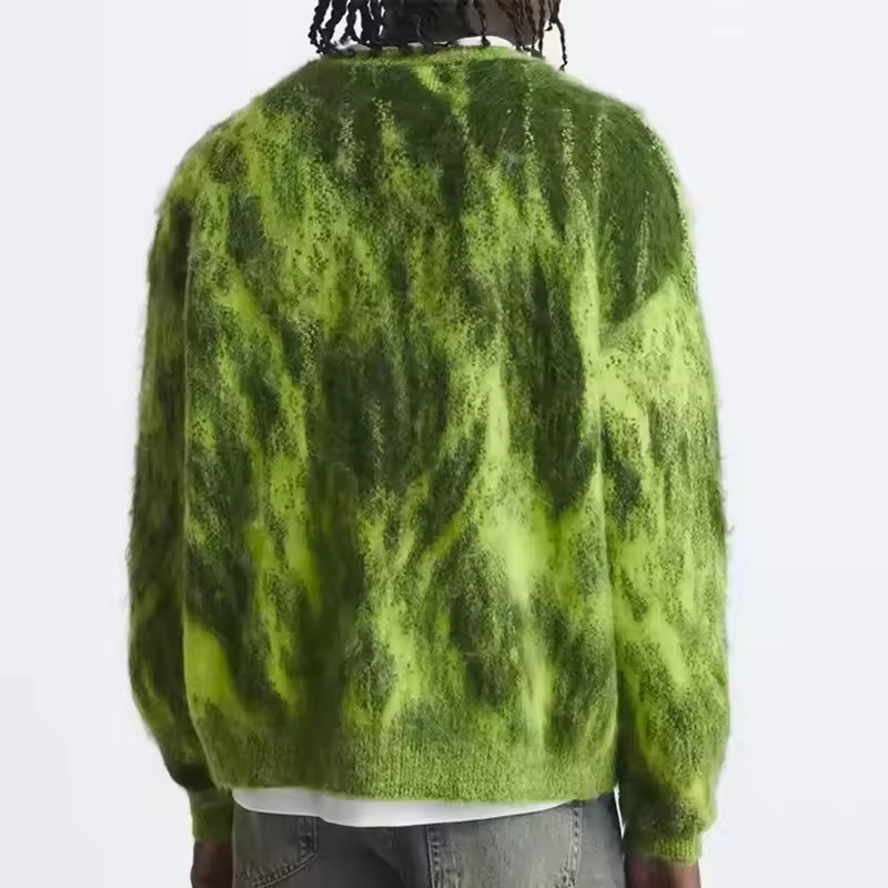 Jacquard Mohair Knitted Sweater
