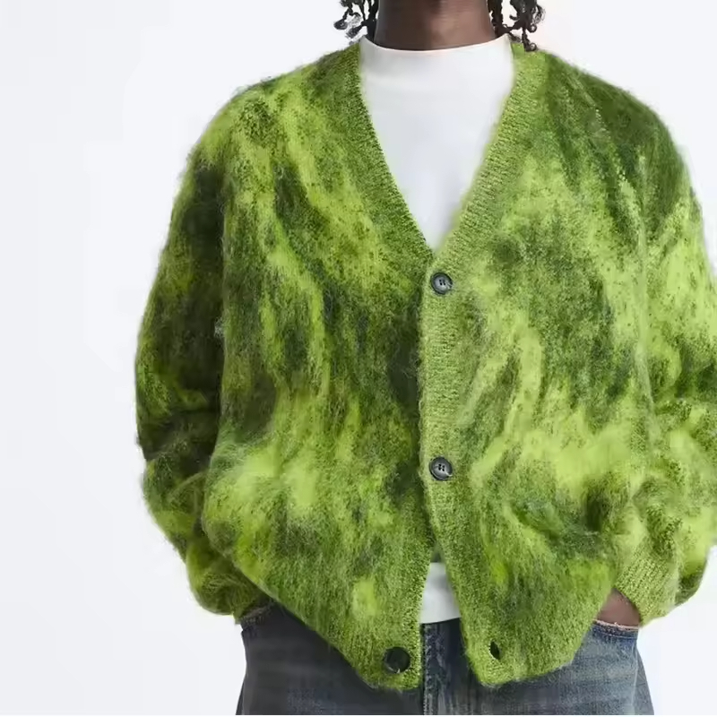 Jacquard Mohair Knitted Sweater