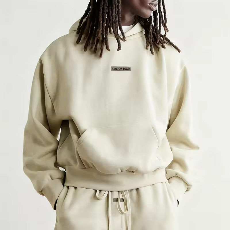 Minimal Style Solid Color Street Pullover Hoodie