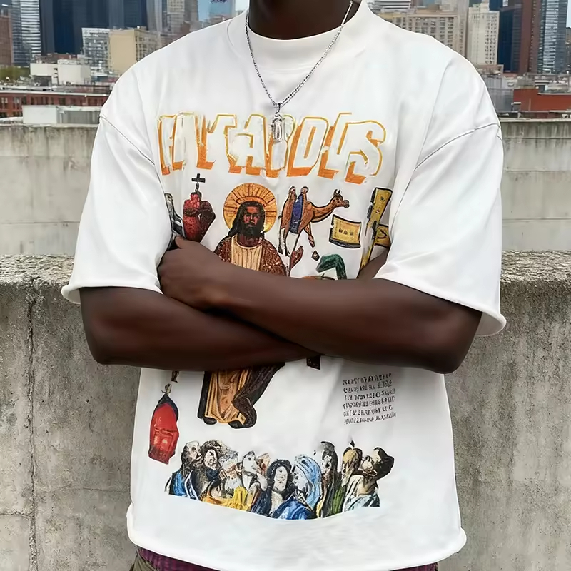 Vintage Casual Streetwear Oversized Graphic Print T Shirt