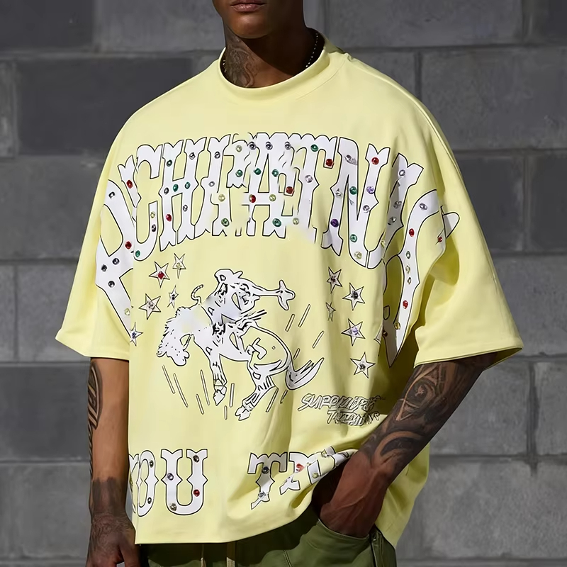 Graffiti Letter Print Streetwear Oversized Graphic T Shirt