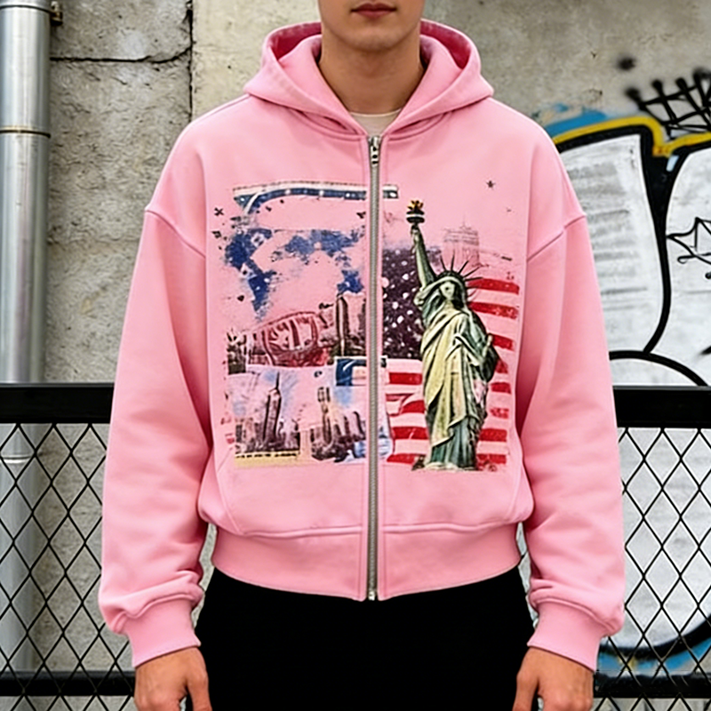 Oversized Cropped Hoodie Men