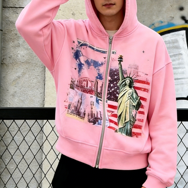 Oversized Cropped Hoodie Men
