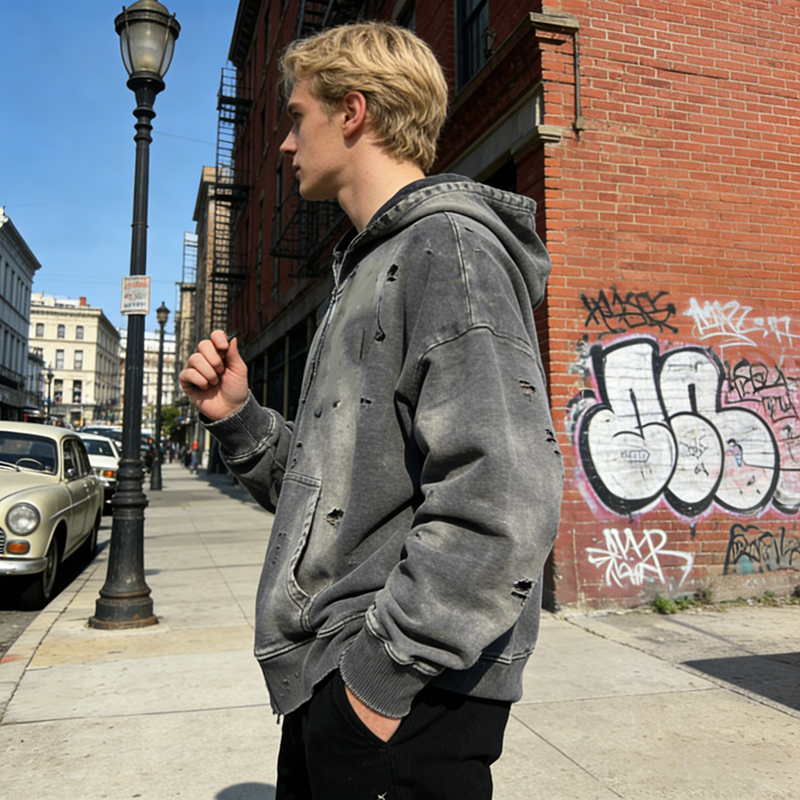 Oversized Distressed Hoodies