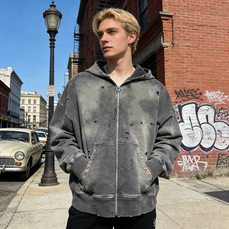 Oversized Distressed Hoodies