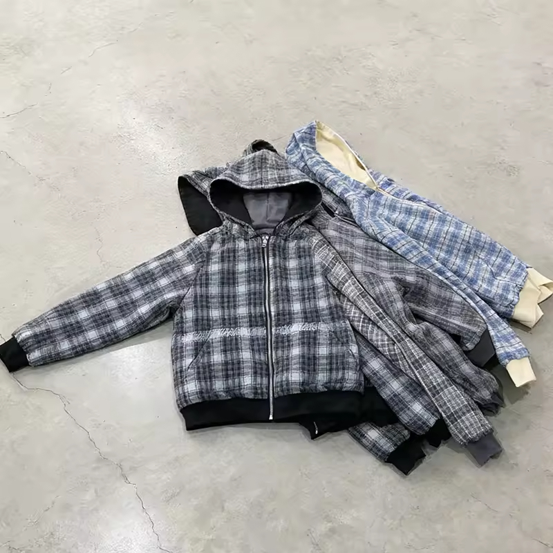 Oversized Plaid Hoodie