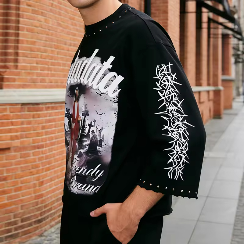 Oversized Rhinestone T Shirts