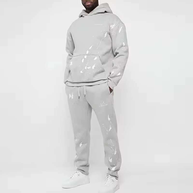 Paint Splatter Tracksuit Hoodie Sets