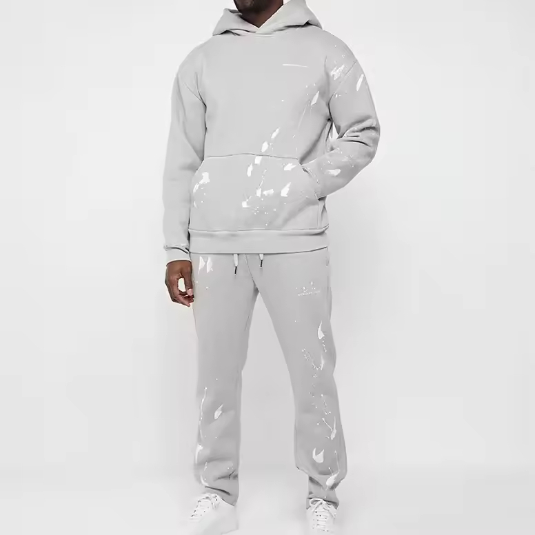 Paint Splatter Tracksuit Hoodie Sets