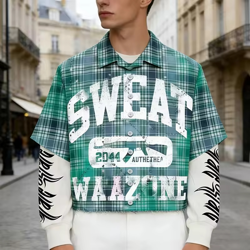 Double Layer Plaid Flannel Shirt