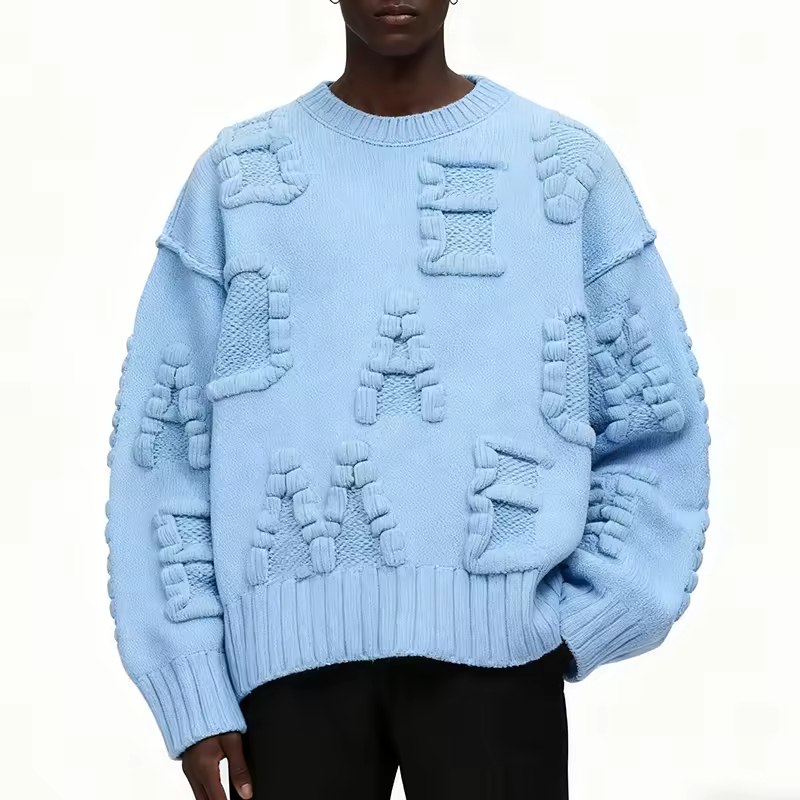 Pullover Oversized Embossed Sweater