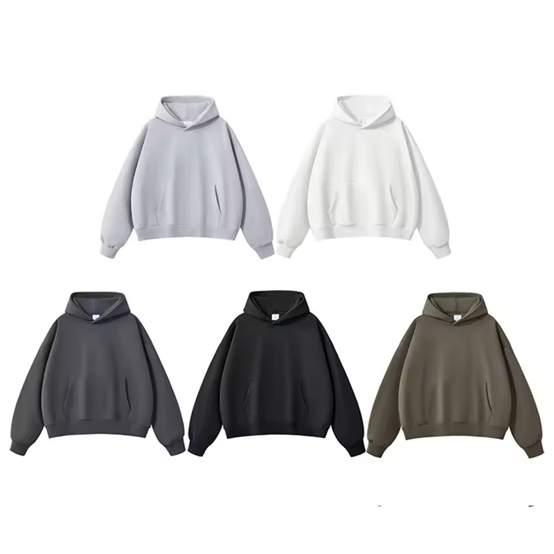 Streetwear Solid Color Relaxed Pullover Hoodie