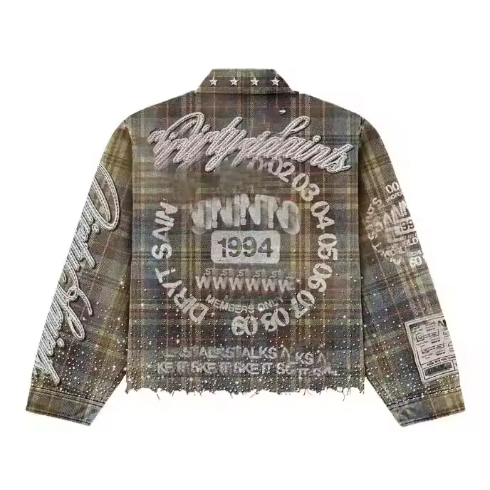 Rhinestone Plaid Flannel Shirts