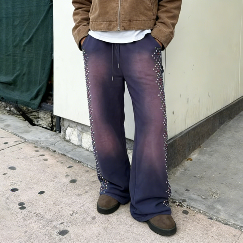 Rhinestone Sweatpants for Men