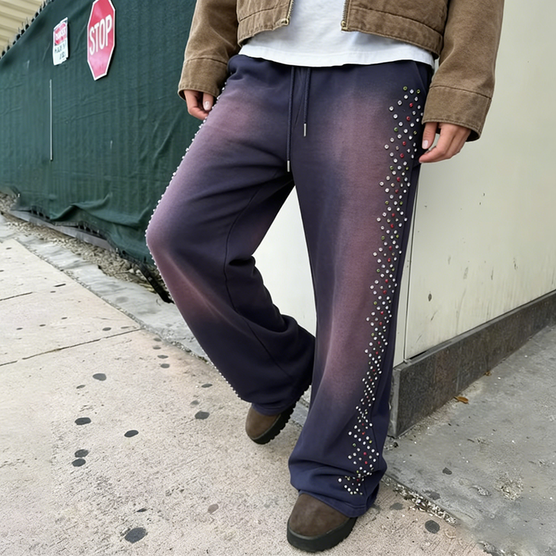 Rhinestone Sweatpants for Men