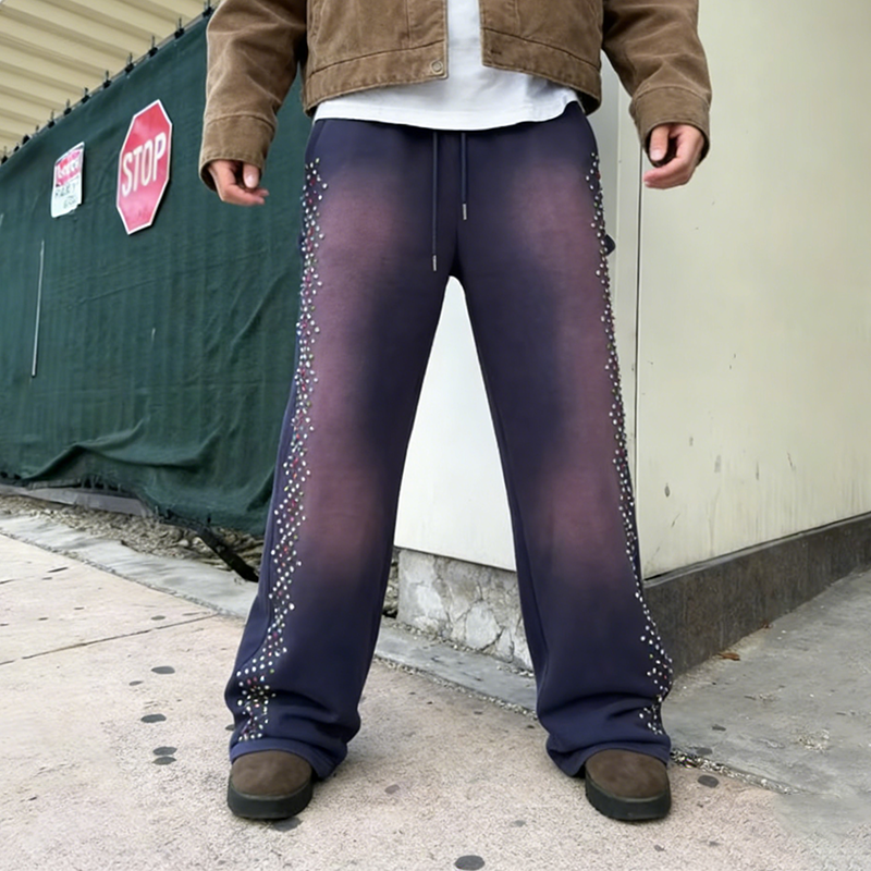 Rhinestone Sweatpants for Men
