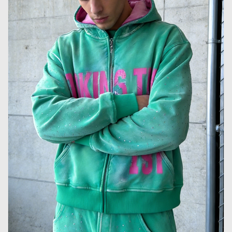 Rhinestone Tracksuit Men