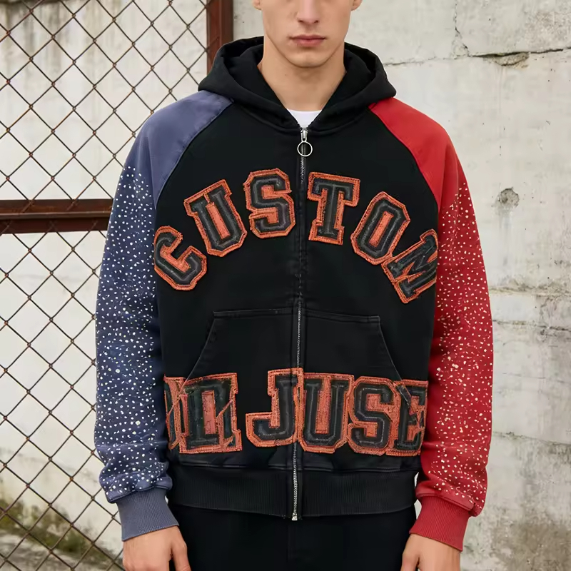 Rhinestone Zipper Hoodies