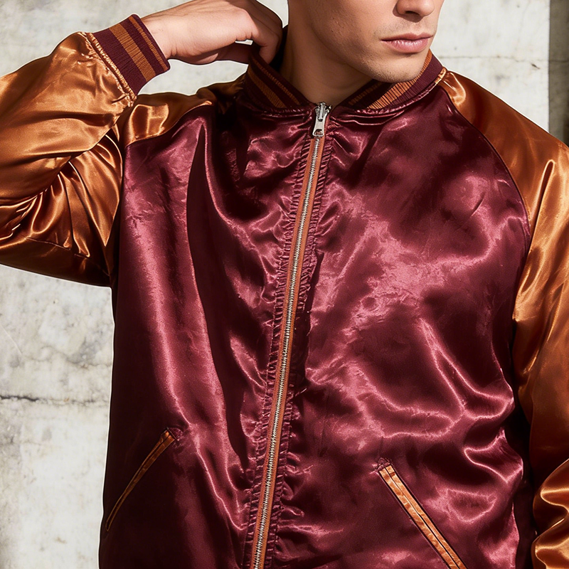 Satin Bomber Jacket for Men