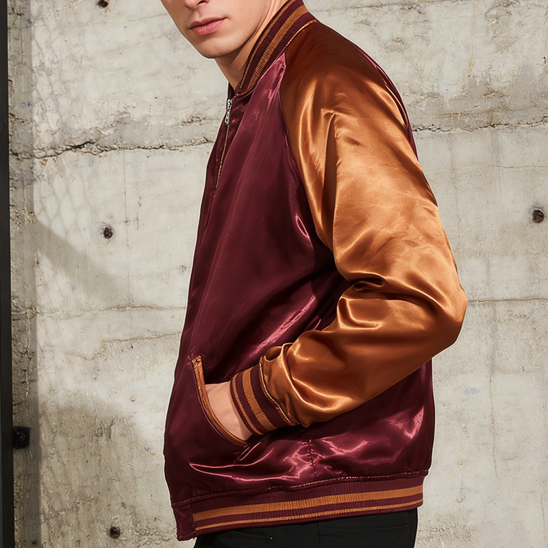 Satin Bomber Jacket for Men