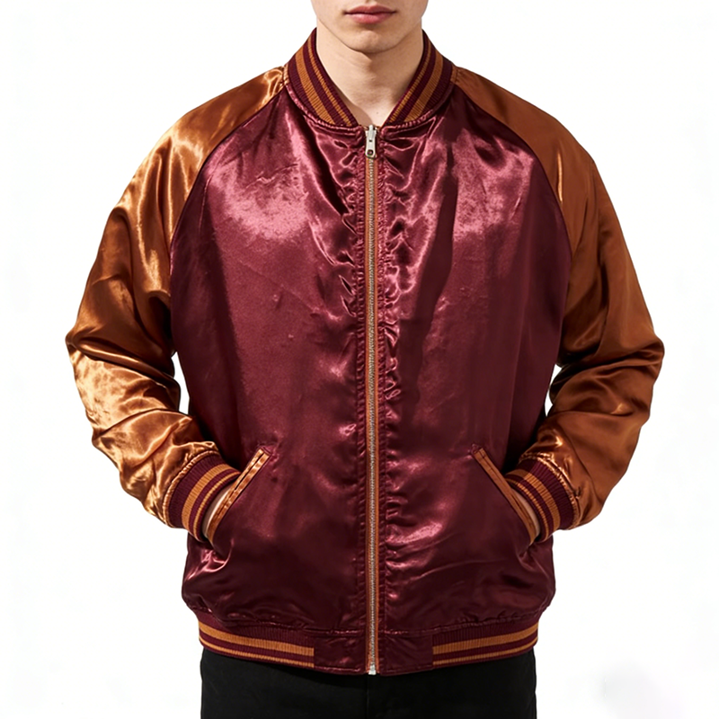 Satin Bomber Jacket for Men