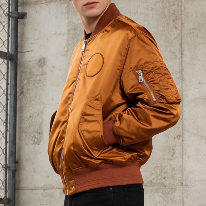 Satin Flight Bomber Jacket