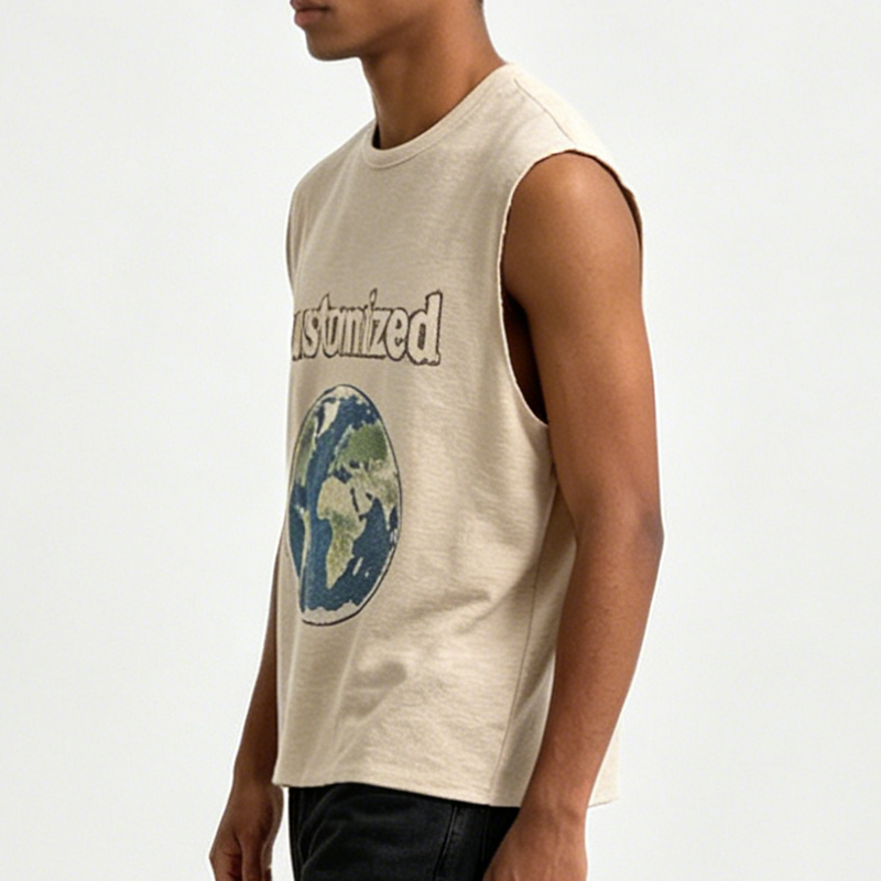 Round-neck sleeveless vest