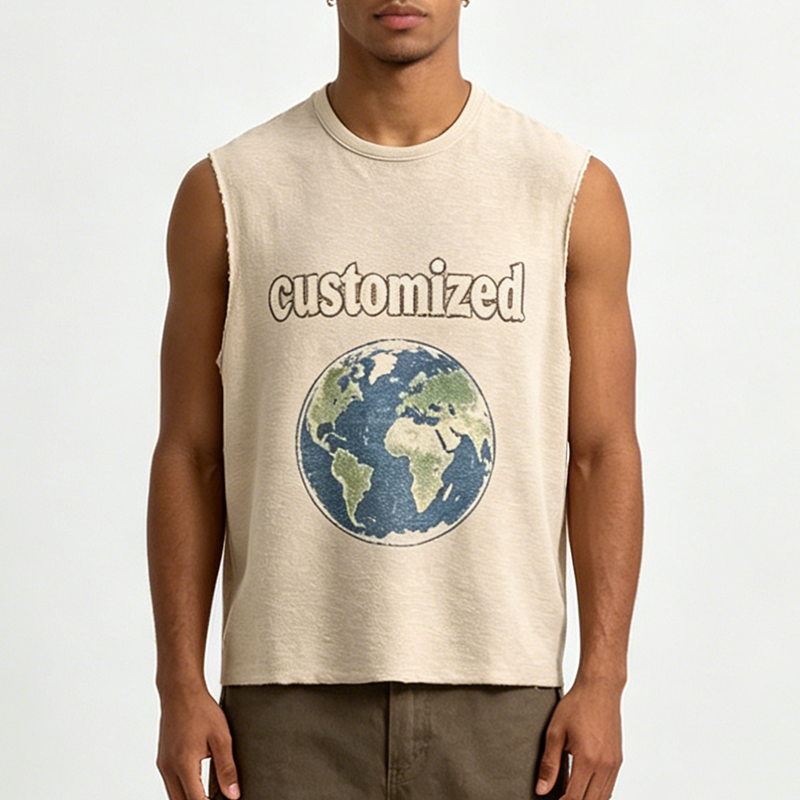 Round-neck sleeveless vest